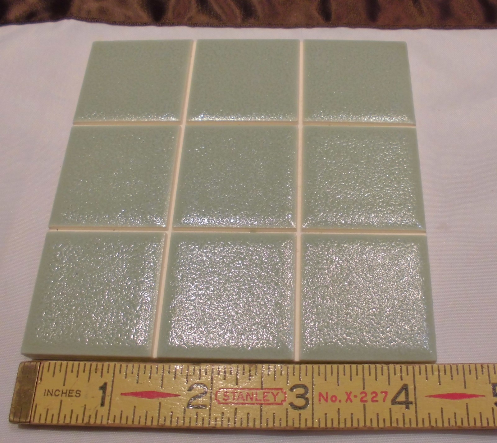1 pc. Ceramic Tile *Greenest* Scored by American Olean 4-1/4″ (NOS) Crystalline