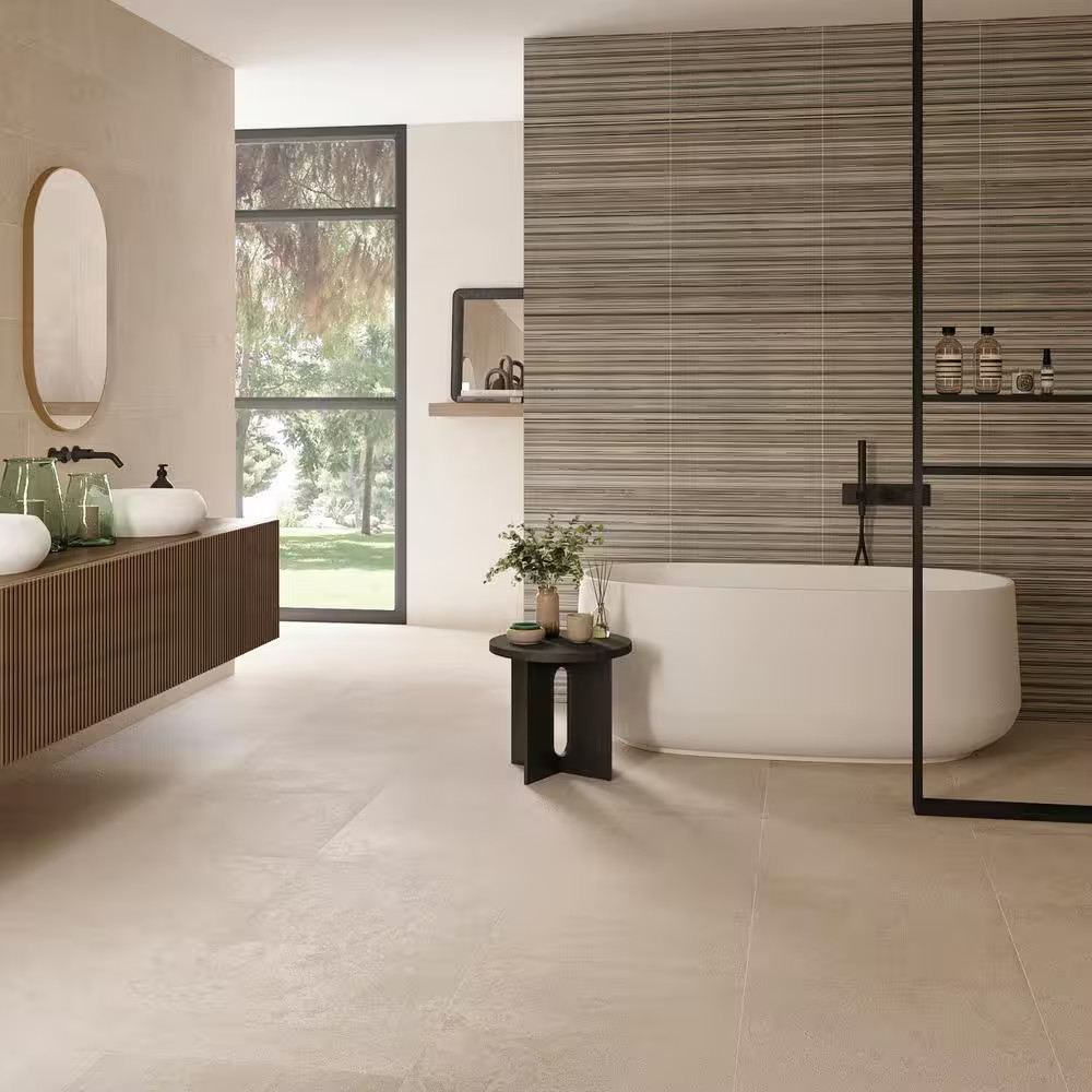 Spanish Armonia Beige 24 In. X 24 In. Micro Terrazzo Matte Porcelain Floor and W