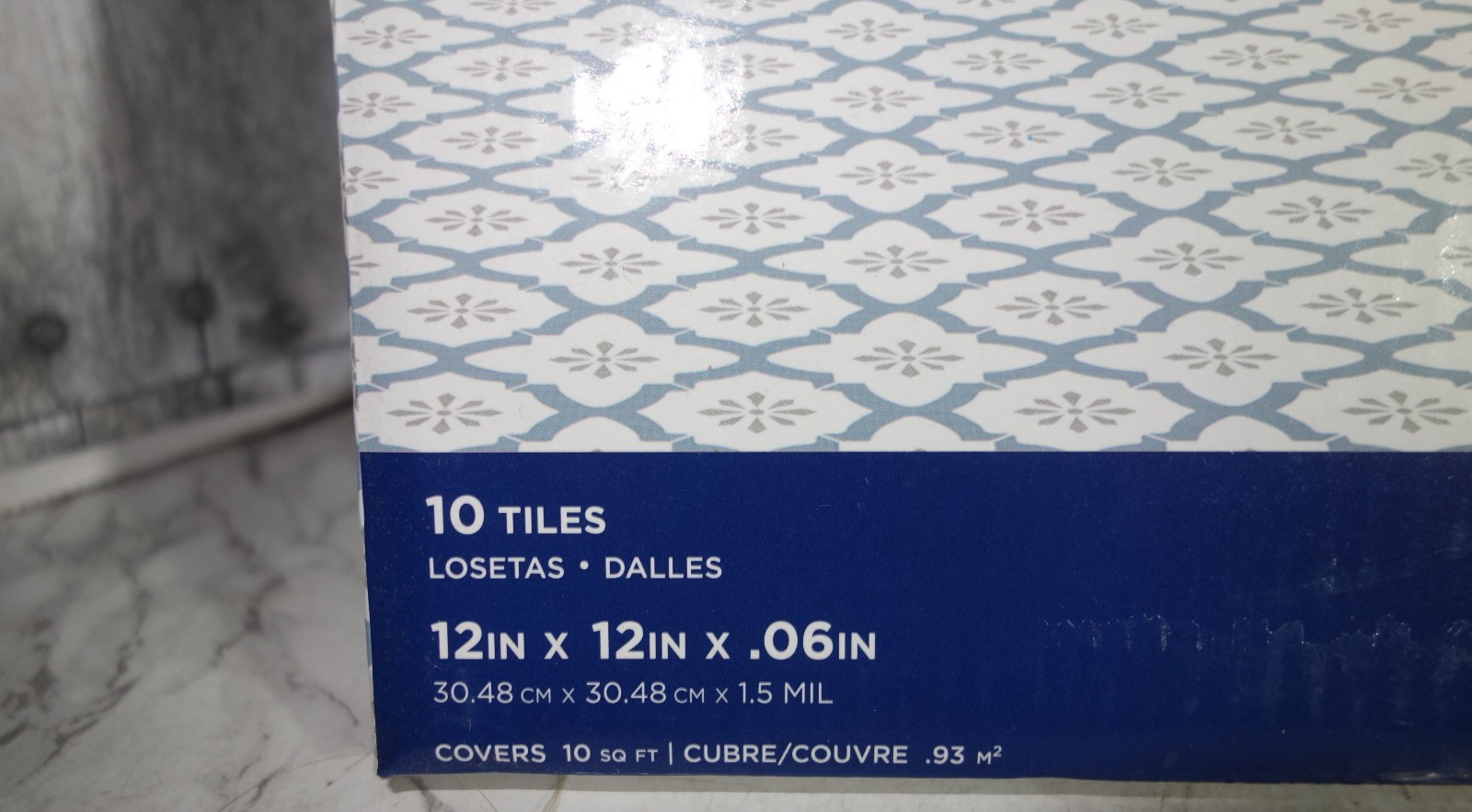 Floor Pops Adhesive Floor Tiles Peel & Stick 60 Tiles 10 Packs Alfama FP2943