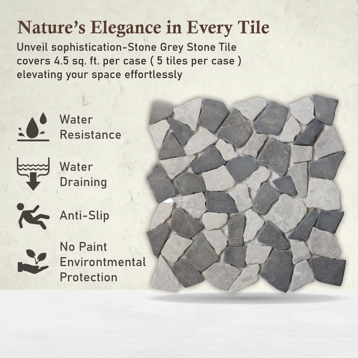 Stone Grey Random Mosaic Wall & Floor Tile ($10.45/SqFt)