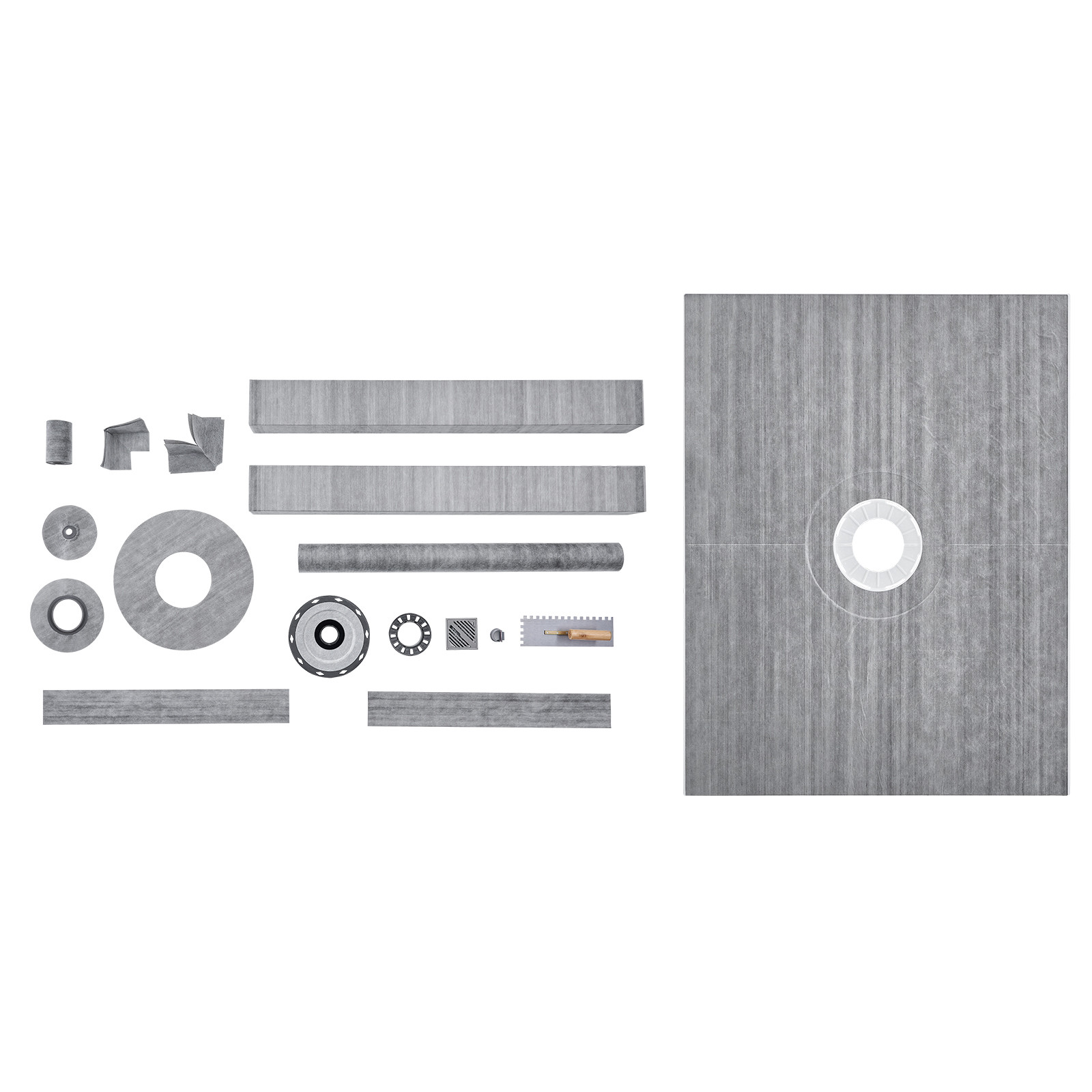 VEVOR Shower Curb Kit Shower Pan Kit 60×48″ w/ 2″ Central Flange PVC Waterproof