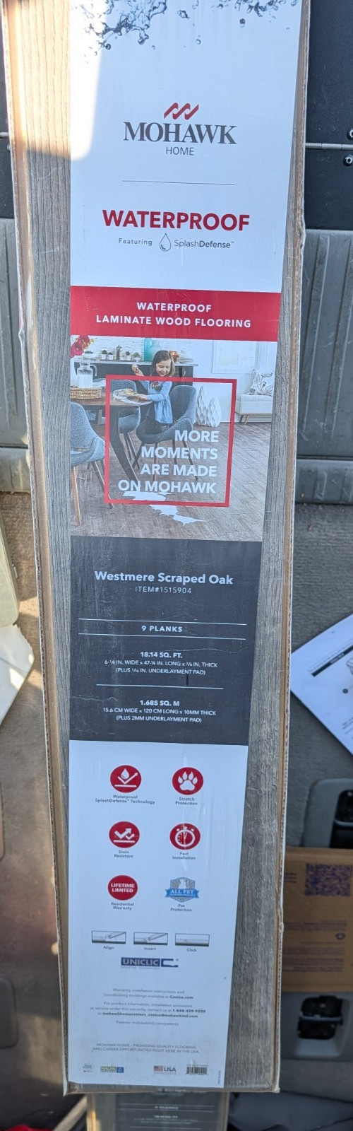 Mohawk Westmere Scraped Oak Waterproof Laminate Flooring, 18.14 Sf Per Box