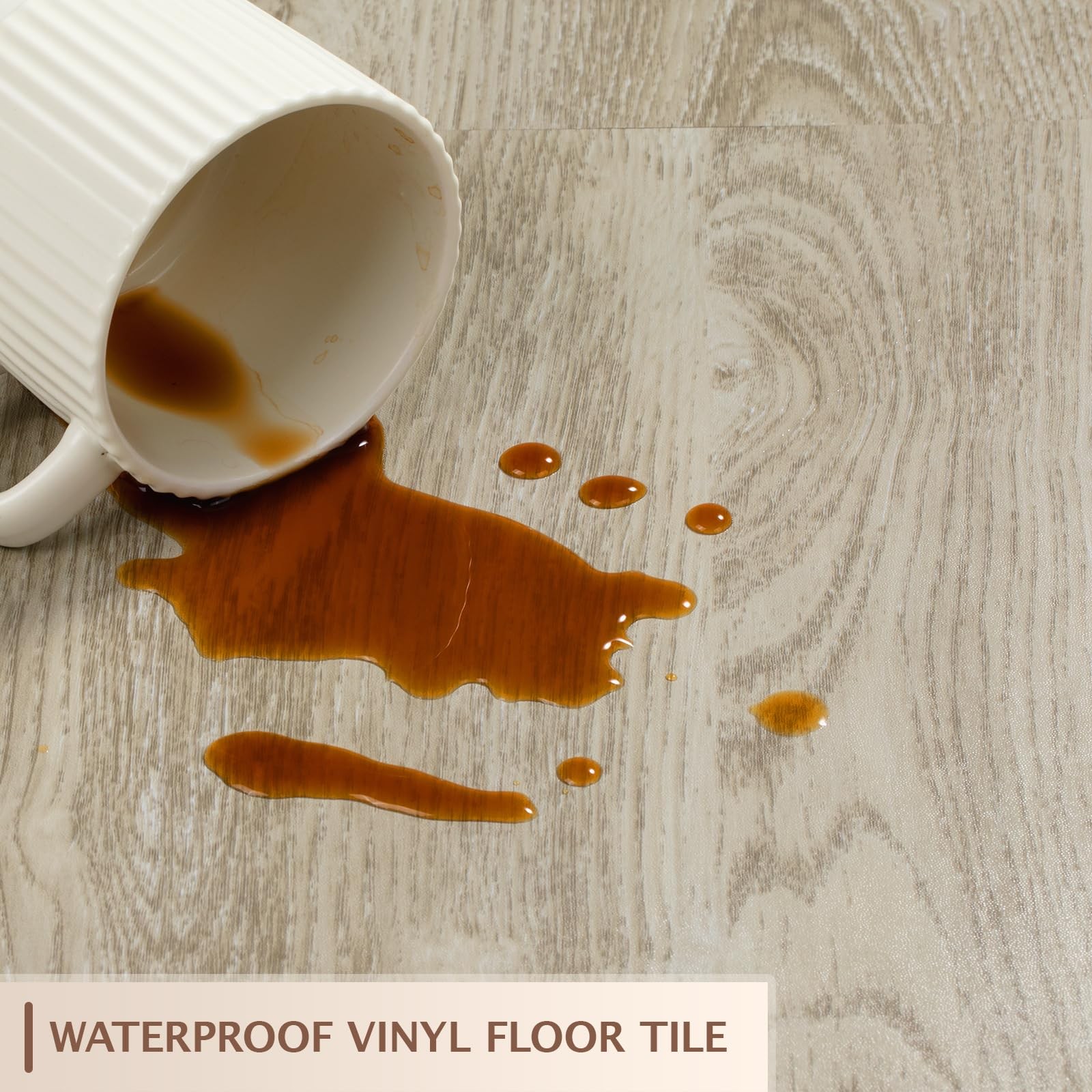 Peel and Stick Floor Tile, 20 Pcs 12″ x 12″ Waterproof Wood Grain Luxury Viny…