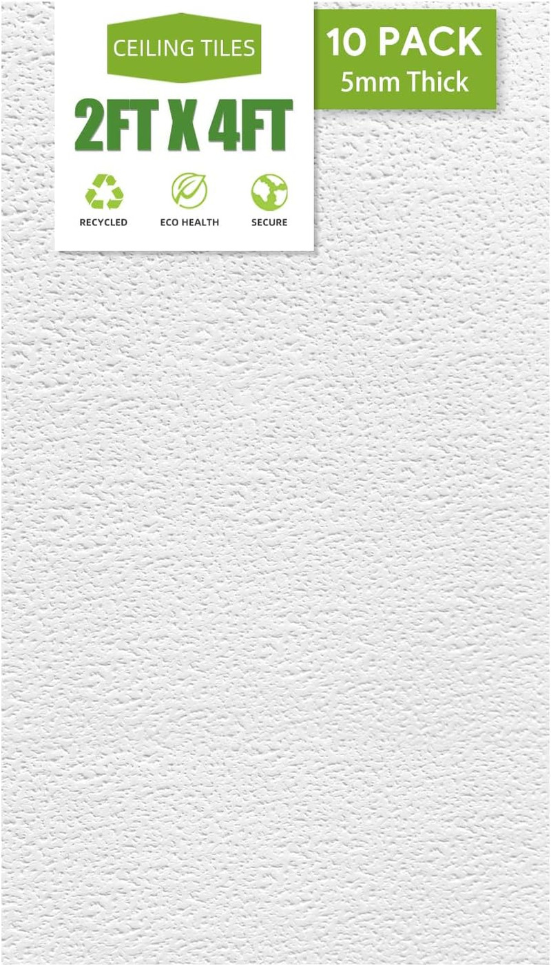 Waterproof 2×4 Drop Ceiling Tiles – 12 Pack, Fire-Rated & Washable PVC
