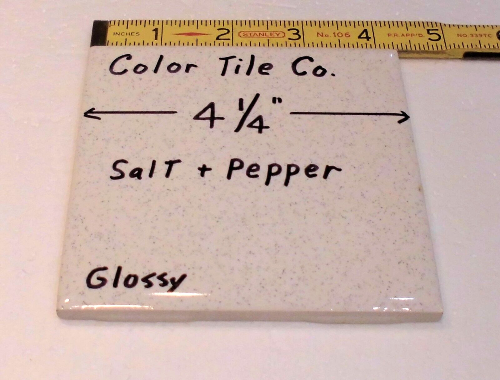 1 pc. Gold Dust: by Color Tile Co. 4-1/4″ Glossy Ceramic Tile: Made 1970’s-90’s