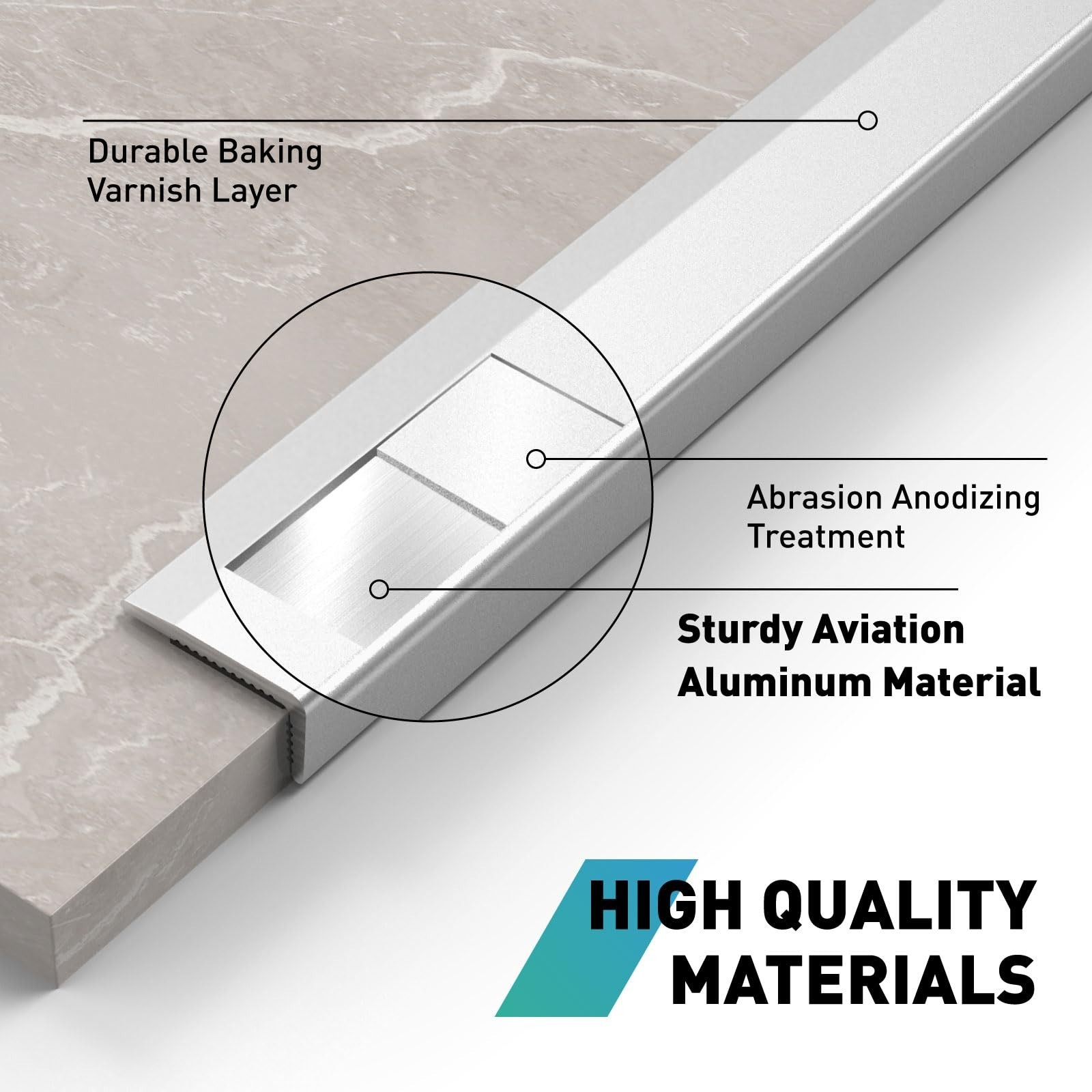 10Pack Tile Edge Trim,39”x0.4” Peel and Stick Aluminum Backsplash Trim,Self…