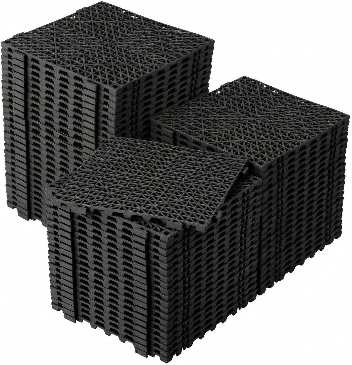 New Interlocking Garage Floor Tiles 50 PCS Deck 12″x12″ Snow Water Drainage