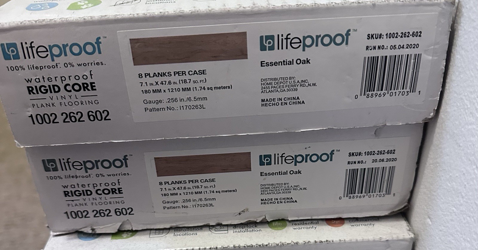 Lifeproof waterproof RIGID CORE – VINYL – PLANK FLOORING Essential Oak 7 Cases