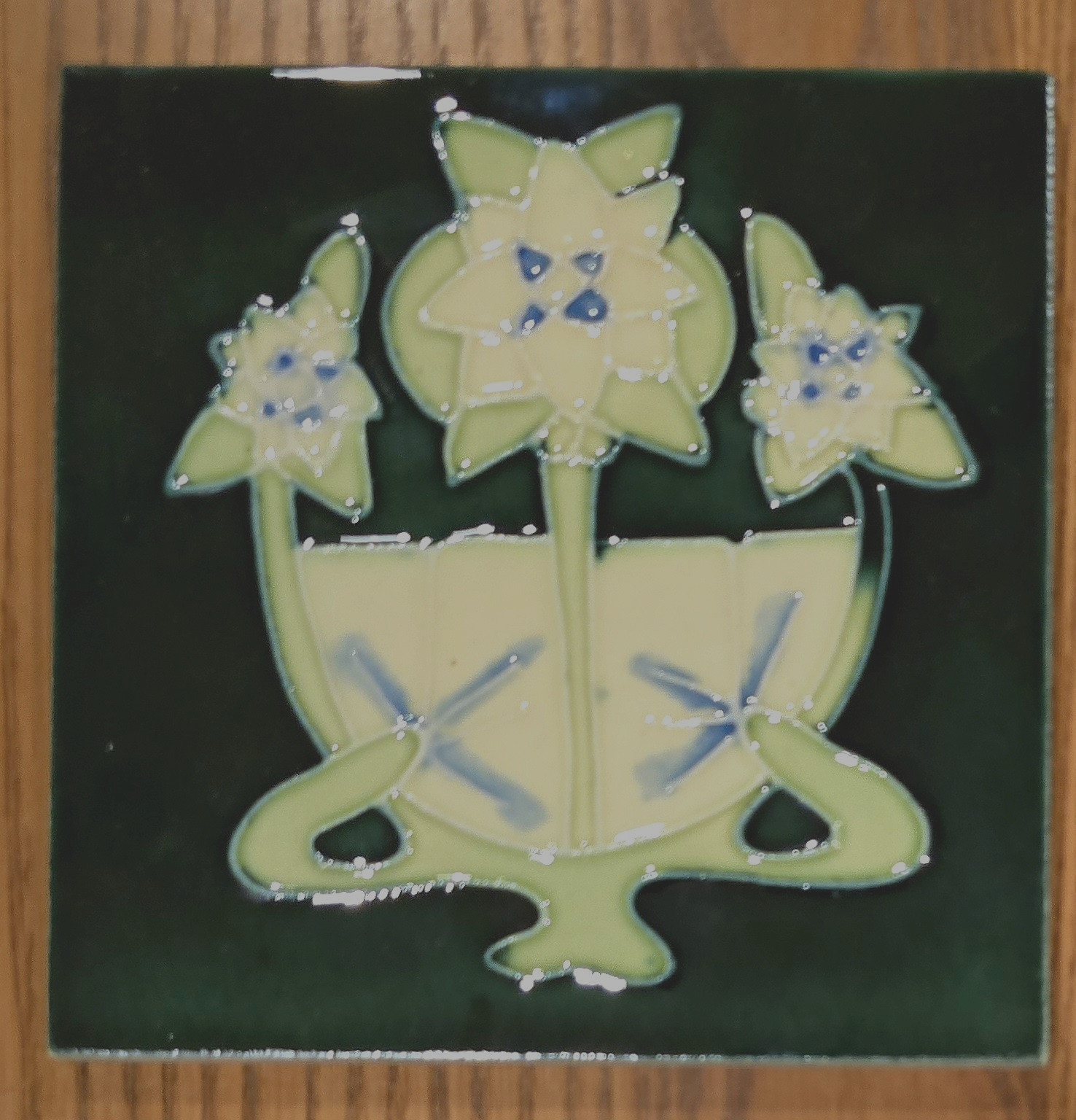 Art Nouveau Vintage Ceramic Tile Majolica Reproduction More Available