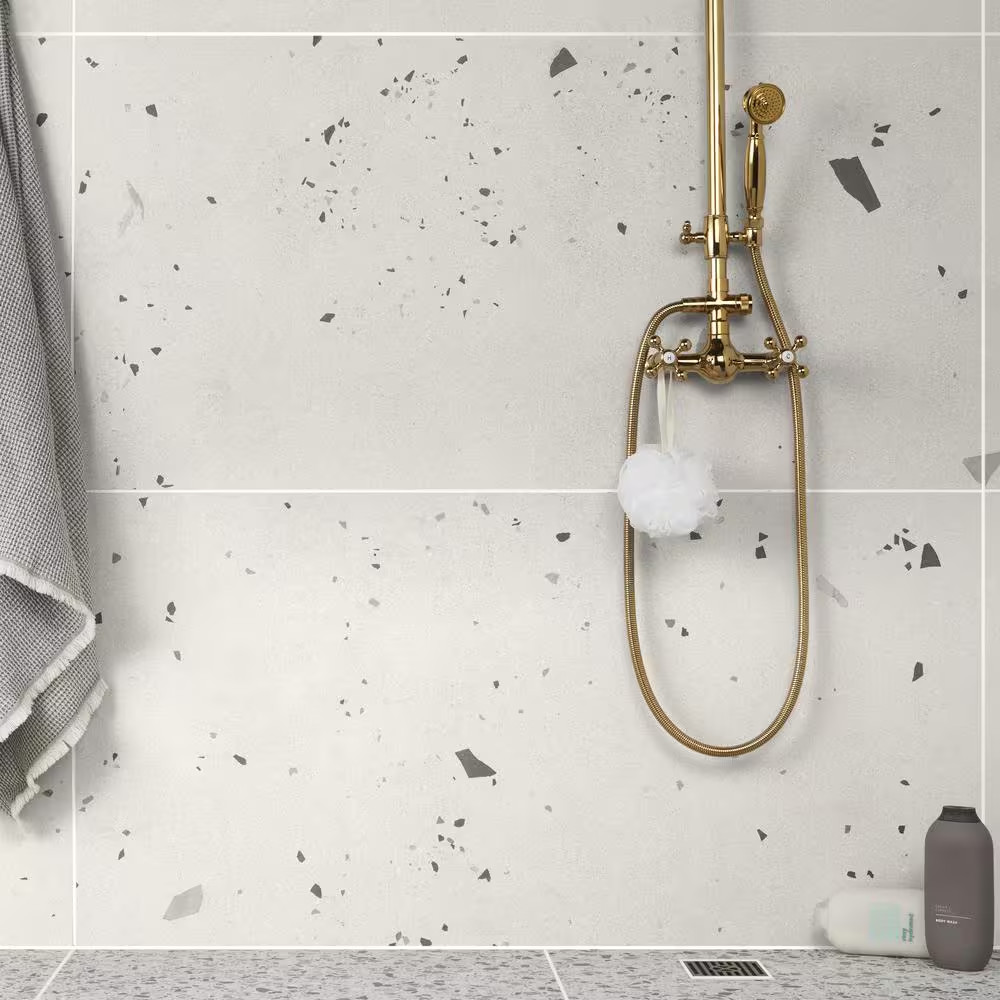 Bryant Ice White 23.4 In. X 47 In. Matte Porcelain Cement Look Floor and Wall Ti