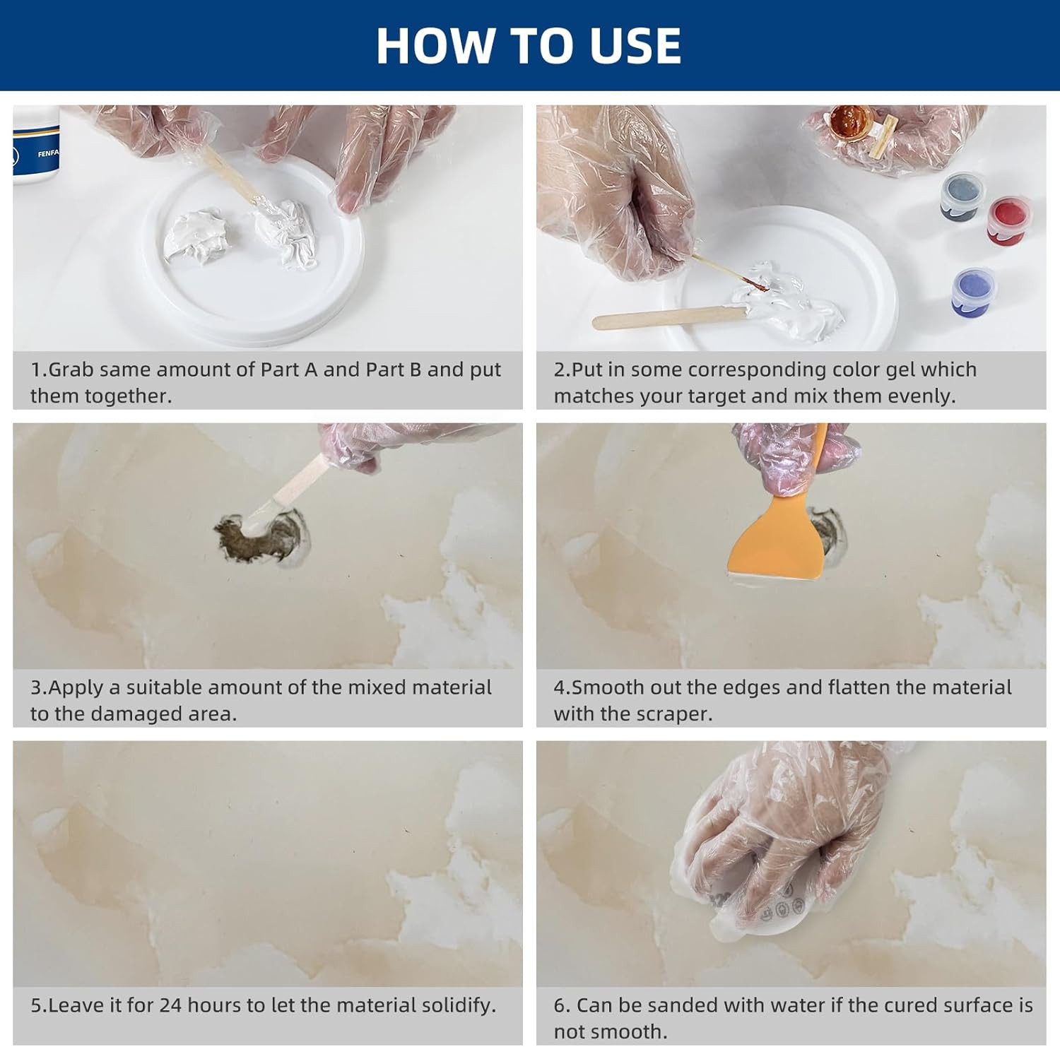 Tile and Granite Repair Kit, Marble Porcelain Stone and Quartz Countertops Repai