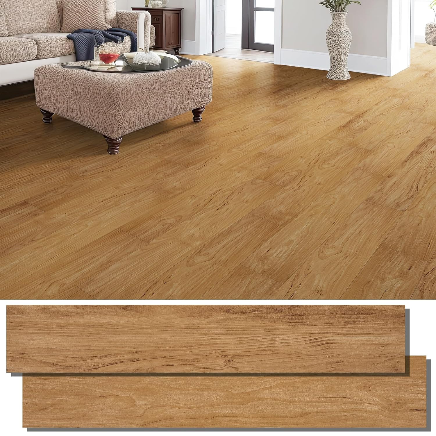 Peel and Stick Floor Tile Vinyl Flooring, Waterproof Vinyl Plank Flooring 36-Pac