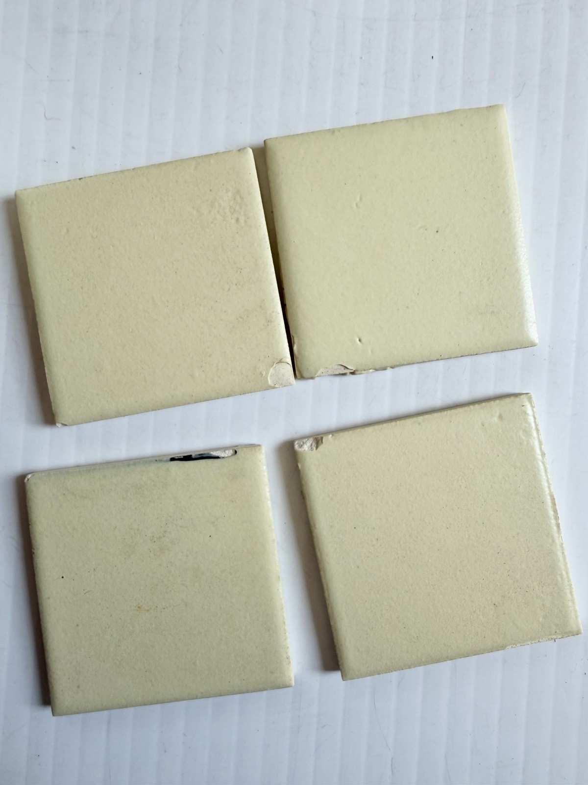 Mixed Lot Of Vintage 2” Square Ceramic Tiles MCM Kitchen Bath Beige, Yellow