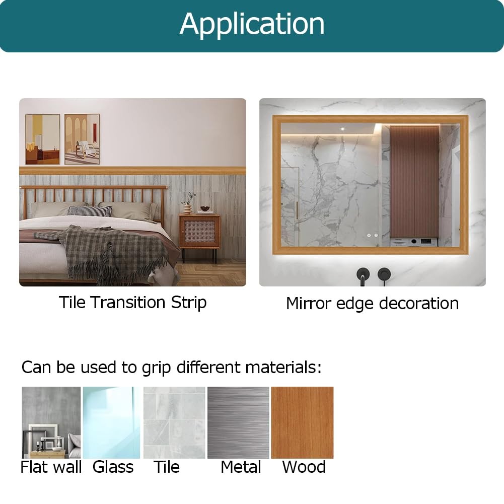 Tintvent Floor Transition Strip, Self-Adhesive Vinyl Flooring 10Feet, Brown