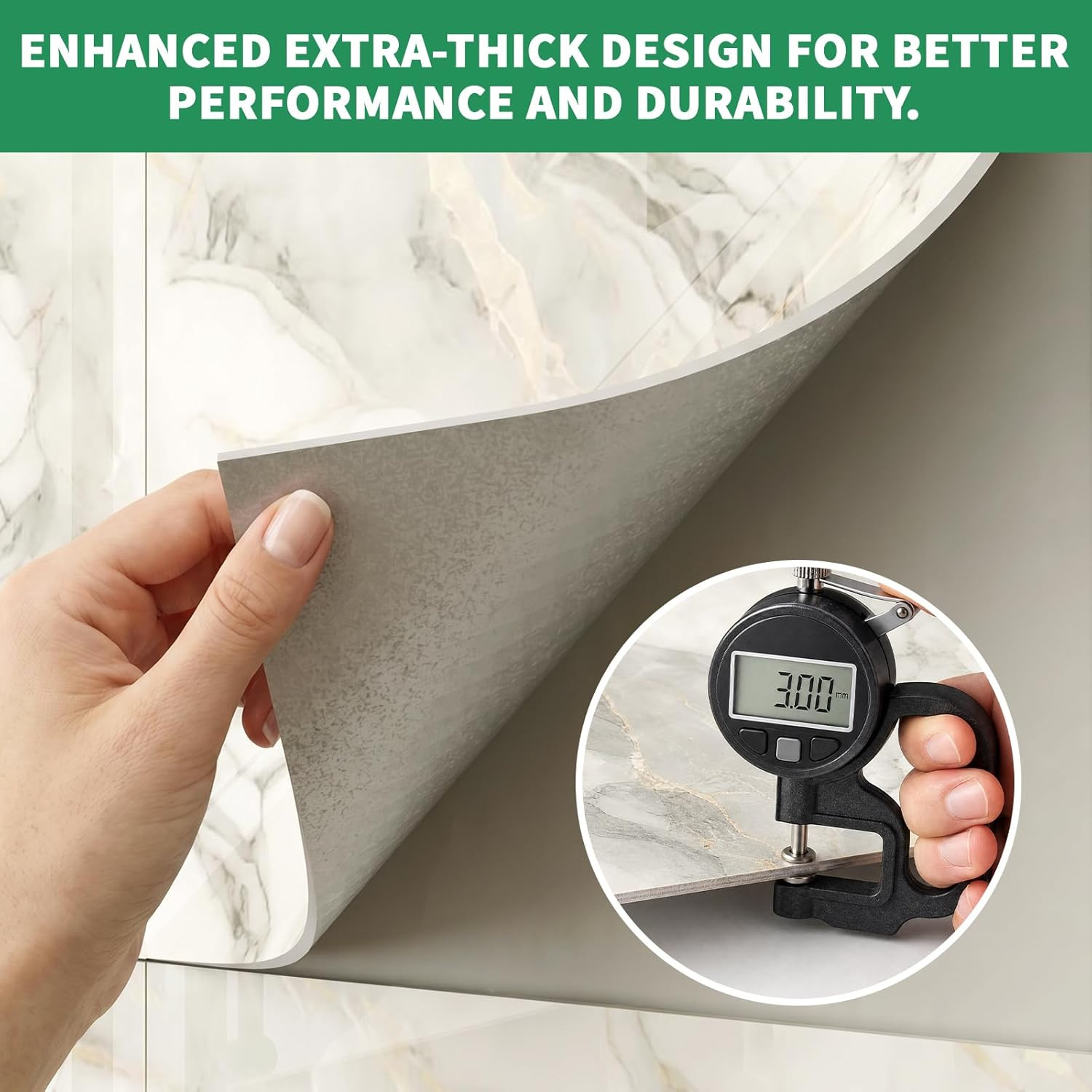 10Pcs Marble Peel and Stick Backsplash Waterproof Shower Wall Panels, PVC Foam W