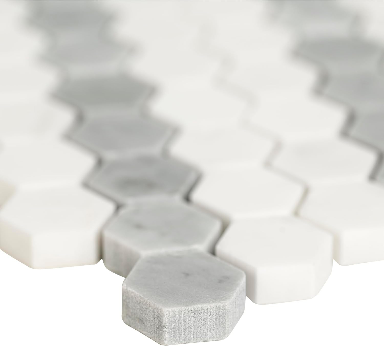 Polished Bianco Dolomite Hexagon Marble Tile 11×14 for Kitchen & Bath