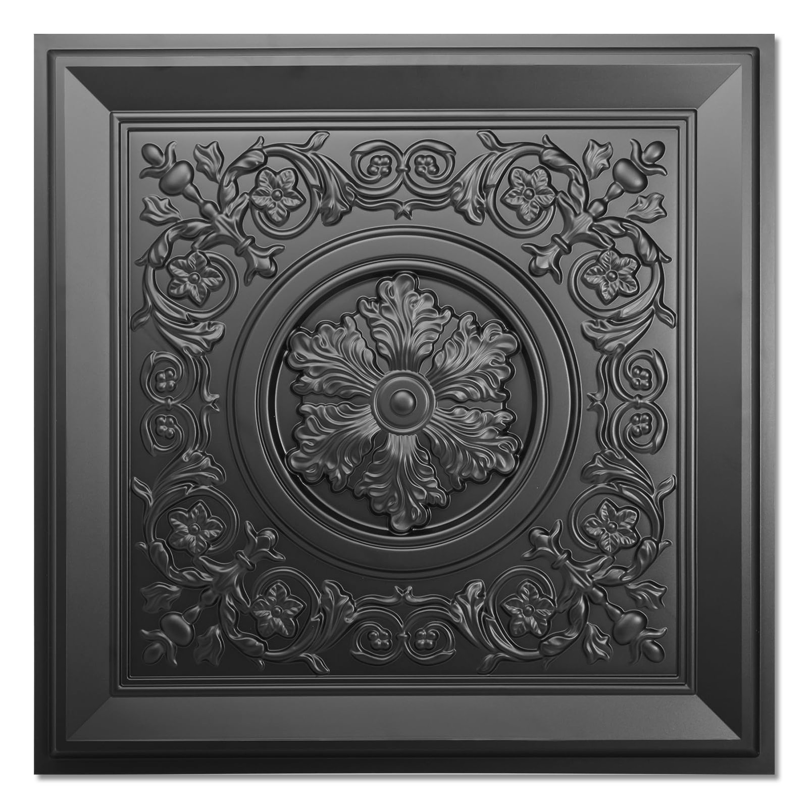 24-Pack 24″x24″ Drop Ceiling Tiles, Waterproof Glue Up Vintage Style 3D Ceili…