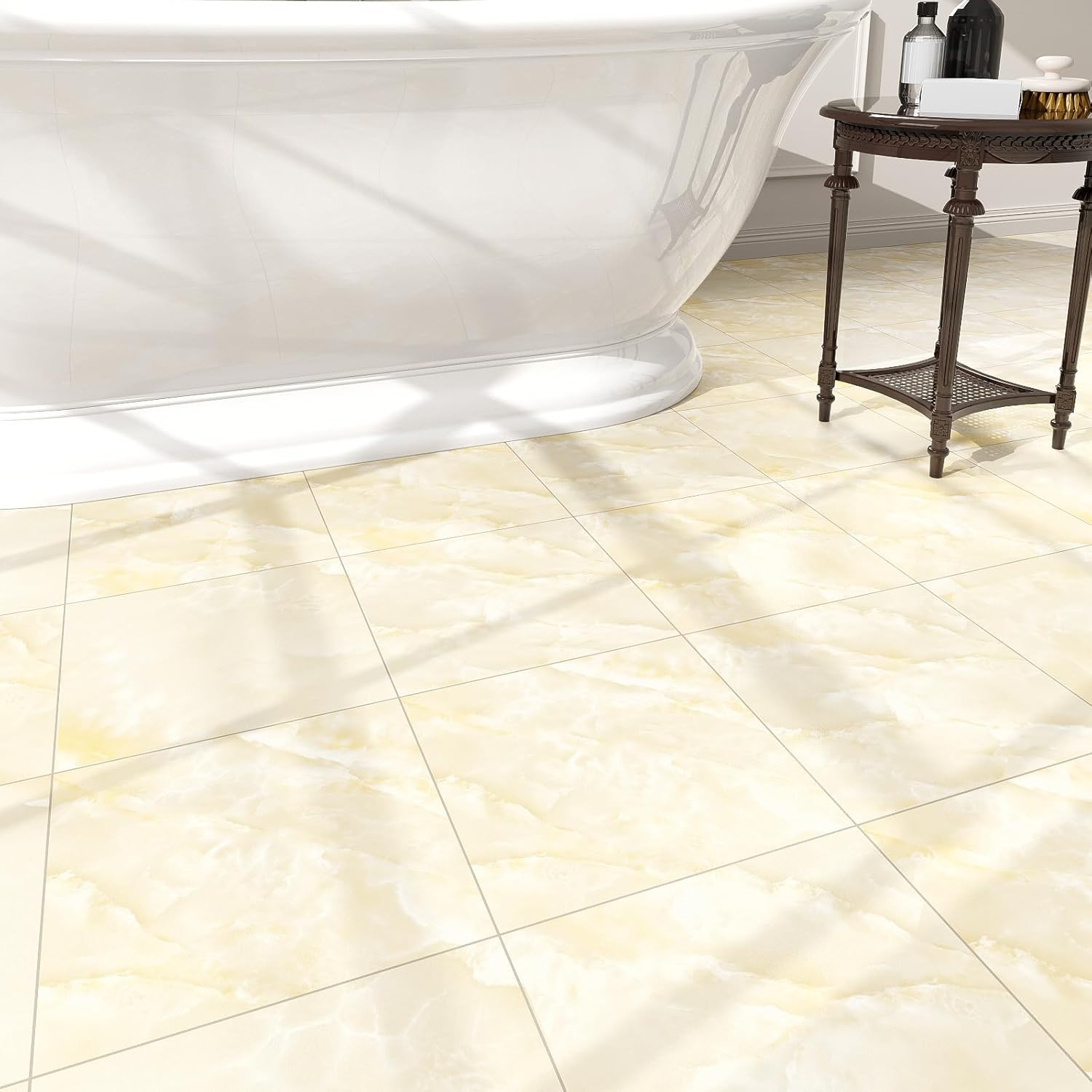 20-Pack Peel and Stick Floor Tiles Vinyl Floor 12 x 12 inch Self Adhesive Wat…