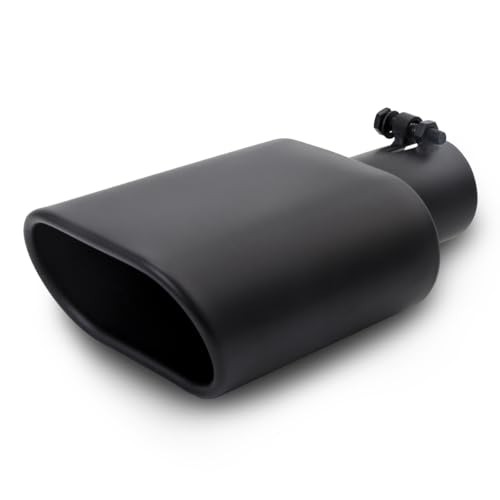 Square Exhaust Tip 2.25″ Inlet, Black Coating Rectangle 2.25inch Black Coated
