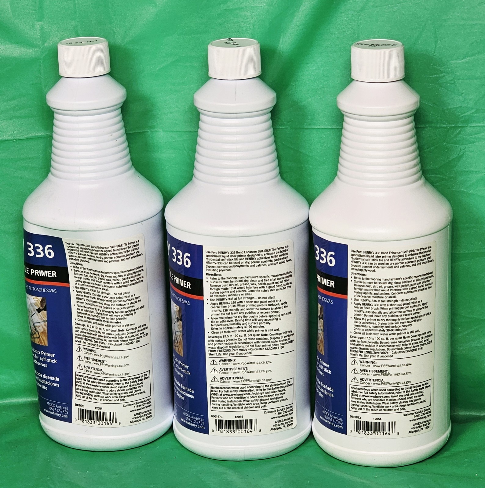 ***(Lot Of 3) Henry 336 Self-Stick Liquid Latex Tile Primer (1 Quart)***