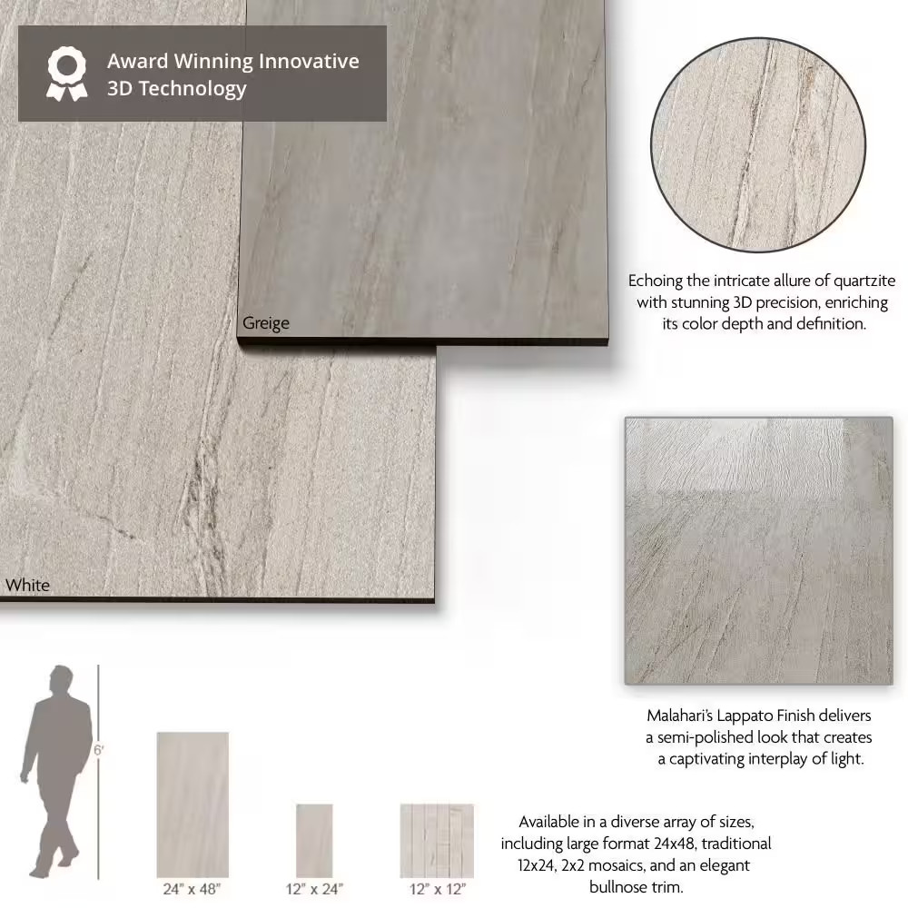 Malvera Cream 12 In. X 24 In. Lapato Porcelain Travertine Look Floor and Wall Ti