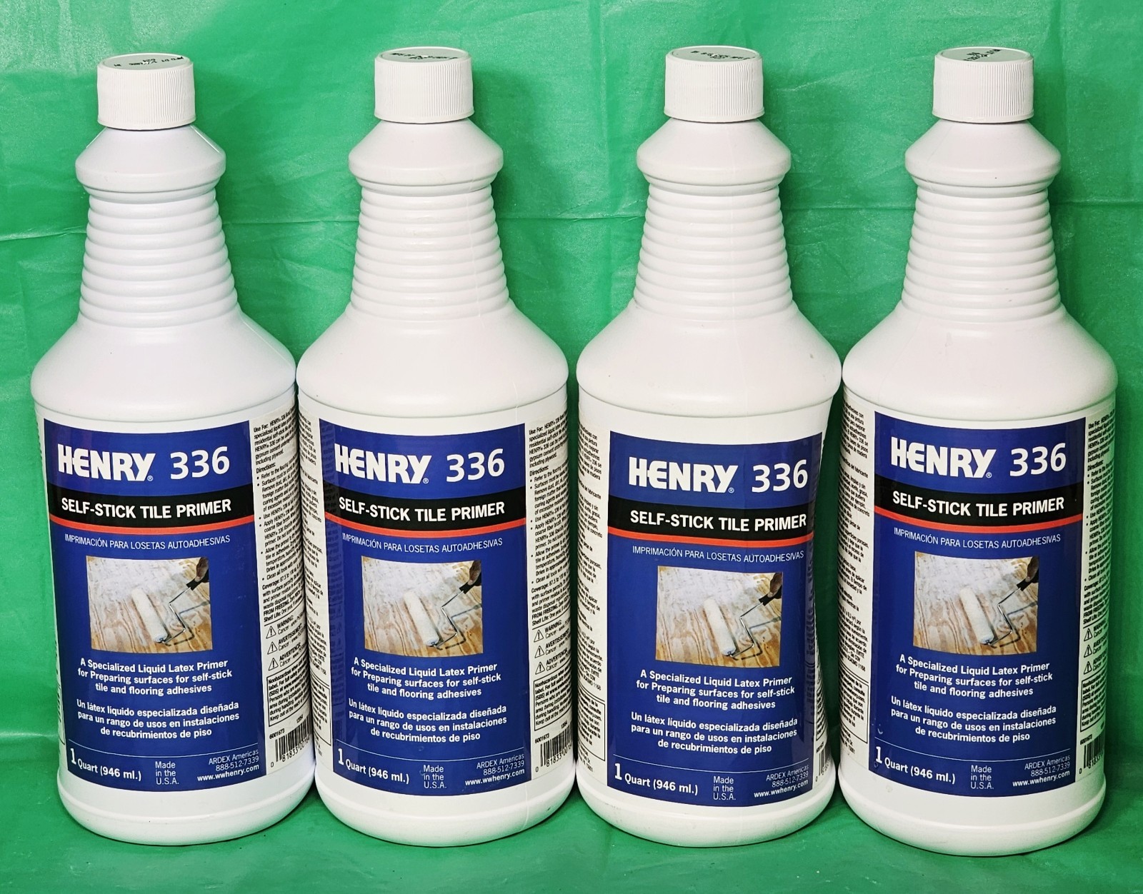 ***(Lot Of 4) Henry 336 Self-Stick Liquid Latex Tile Primer (1 Quart)***