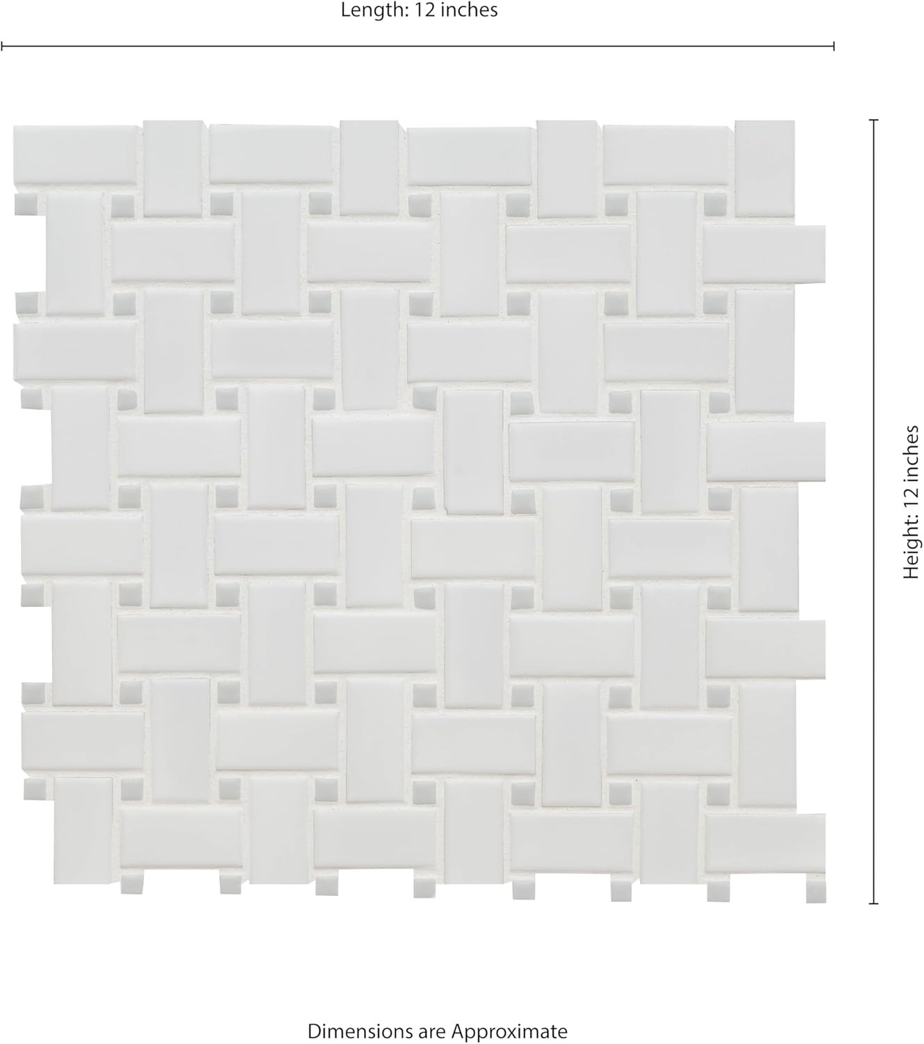 Elegant Matte Basketweave Porcelain Tile 12×12 for Kitchen & Bath Backsplash
