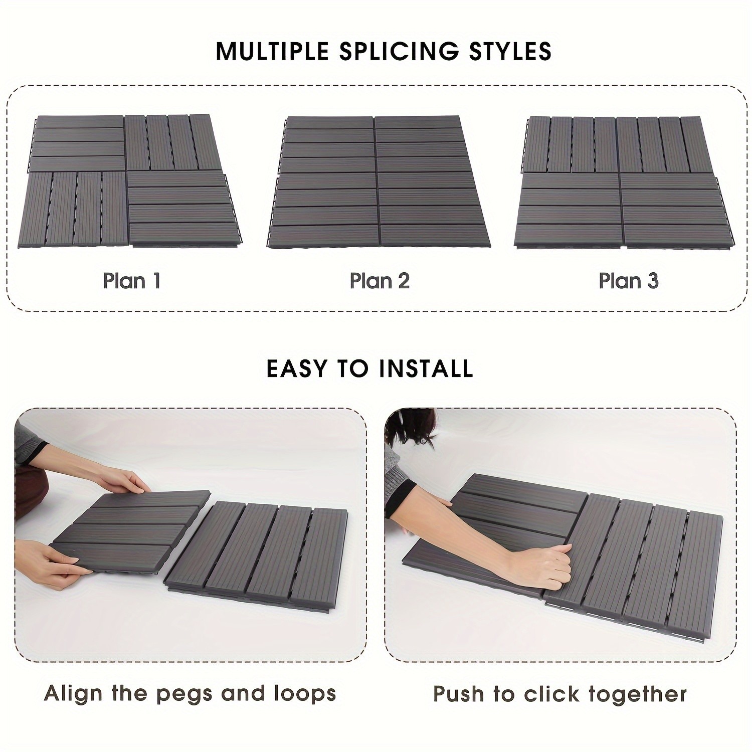 Interlocking Deck Tiles – 44 Packs of 12″ X 12″ Terrace Tiles