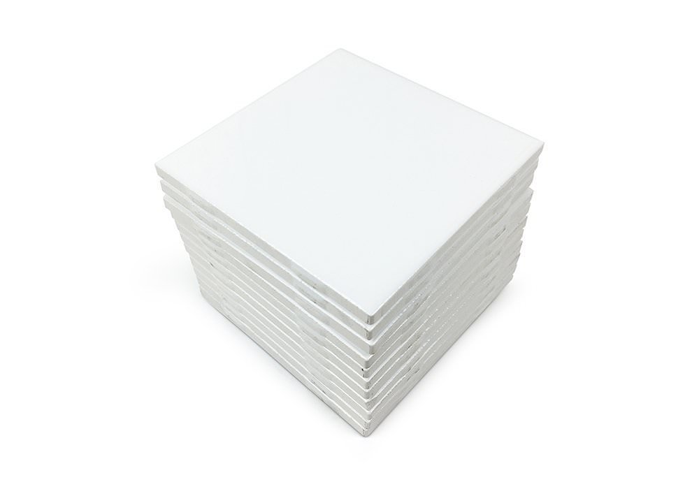 4×4 White Glossy Ceramic Subway Tile Shower Wall Floor Made in USA (1 SF)