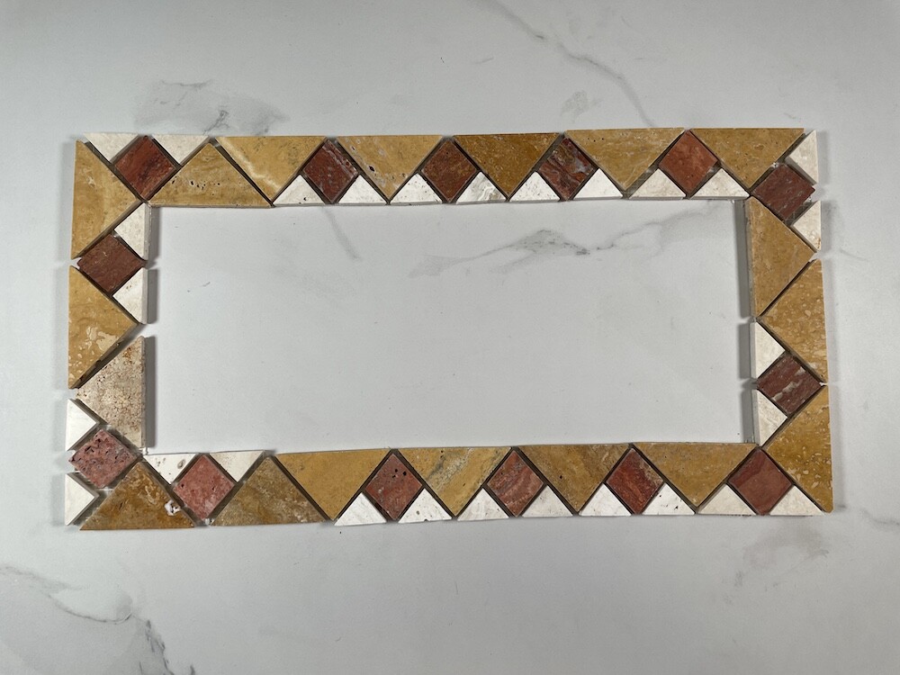 B0002P Marble Mosaic Border Listello Tile Chloe Gold 1.6×7.9 Polished Accent