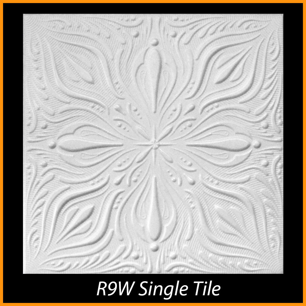 Ceiling Tiles Glue Up Styrofoam 20×20 R9 White Pack of 96 pcs 253 sq ft