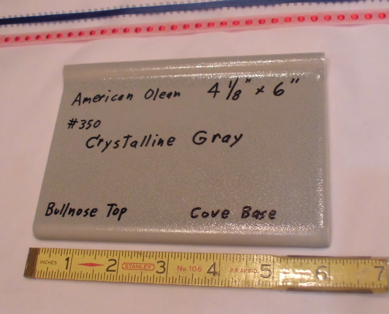 1 pc. Crystalline Gray; base/cove Ceramic Tile; 4-1/8″ X 6″ by American Olean