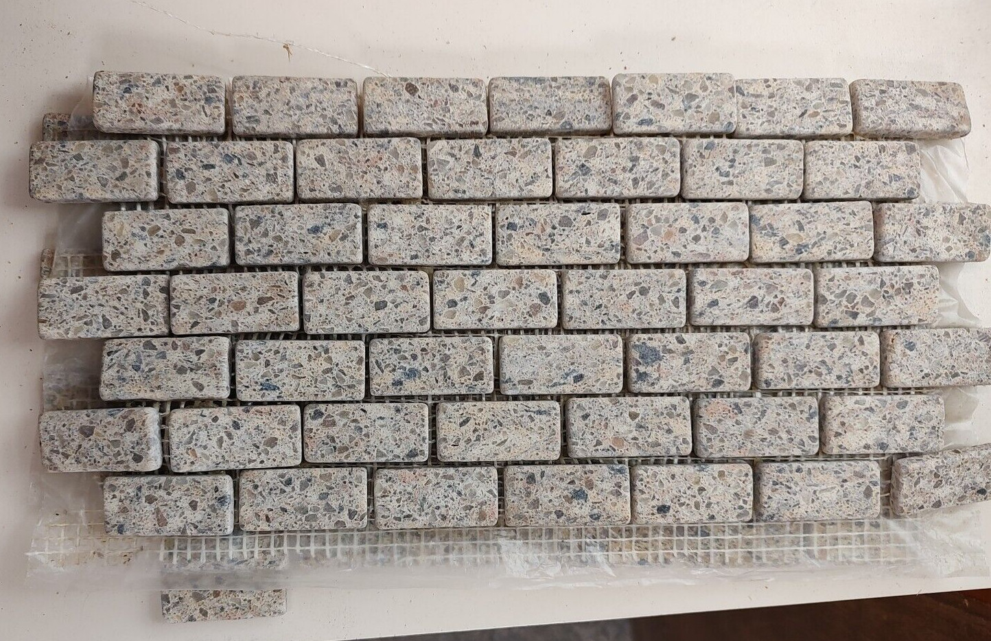 2 Silestone quartz mosaic tile sheets 6″ x 13″