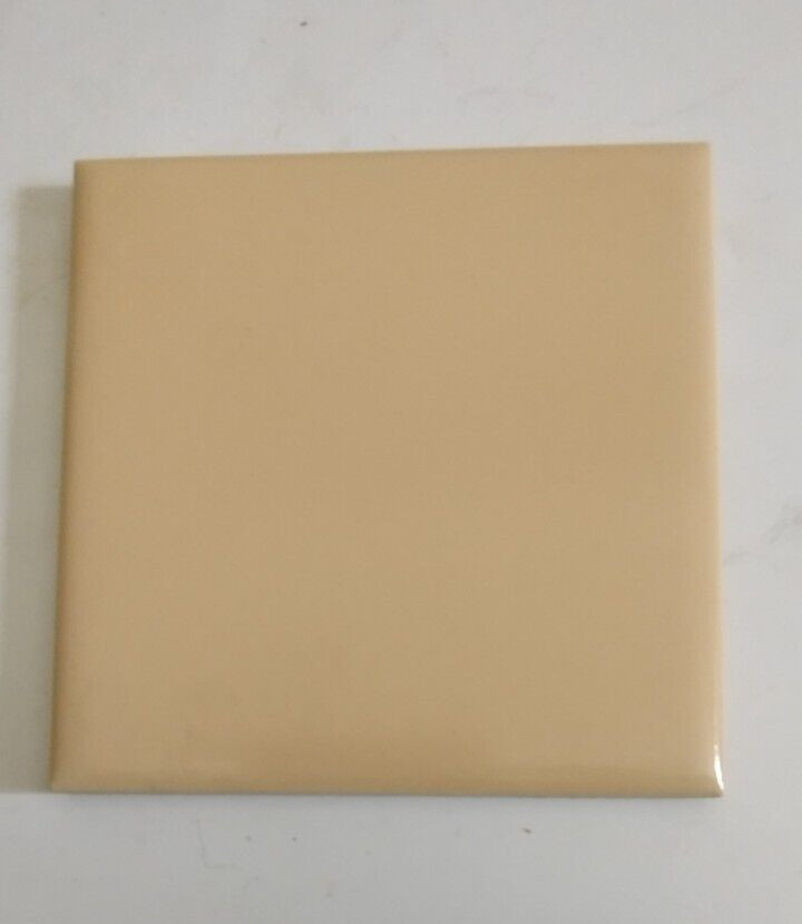 1 Wall Tile Mosaic USA 4-3/8″ Sq. Semi Gloss Cantaloupe Melon Orange Ceramic Vtg
