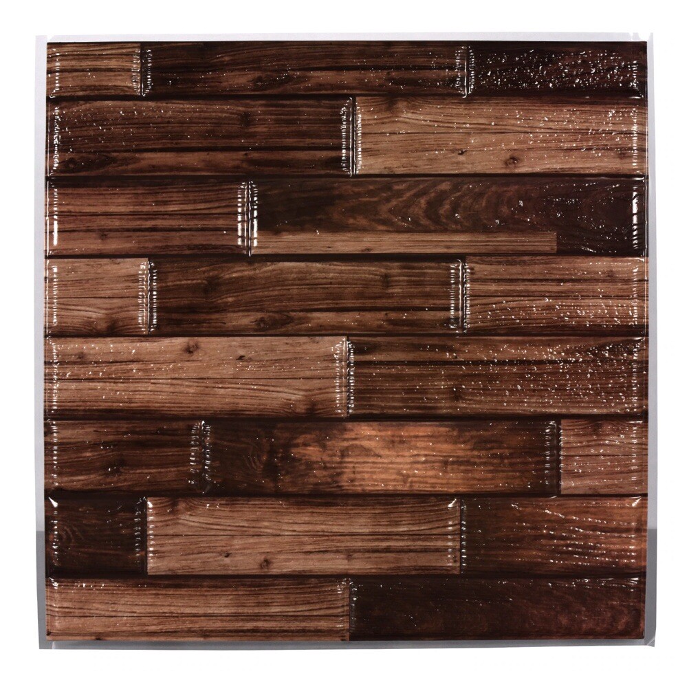 LOT of 5 Sheets Hardware Self Adhesive Tan, Brown and White Wall Tile, 12×12 in.