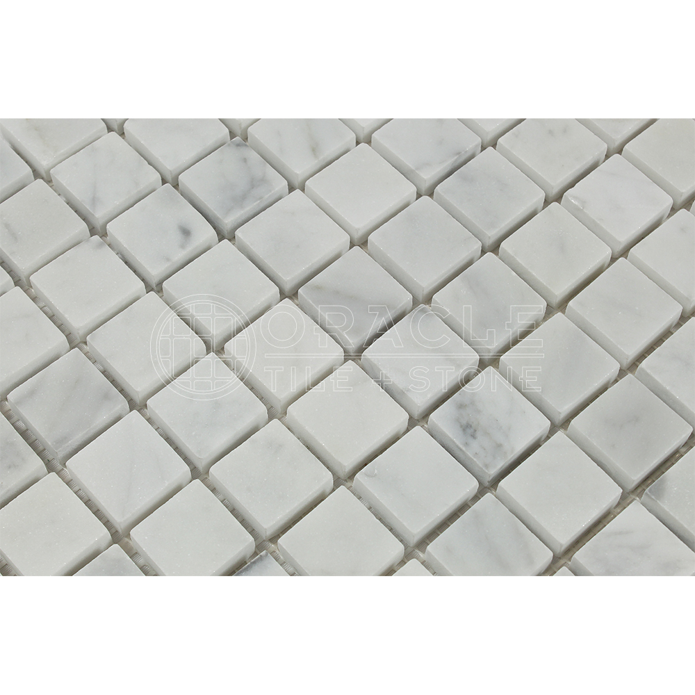 Carrara White Italian (Bianco Carrara) Marble 1″ X 1″ Mosaic Tile
