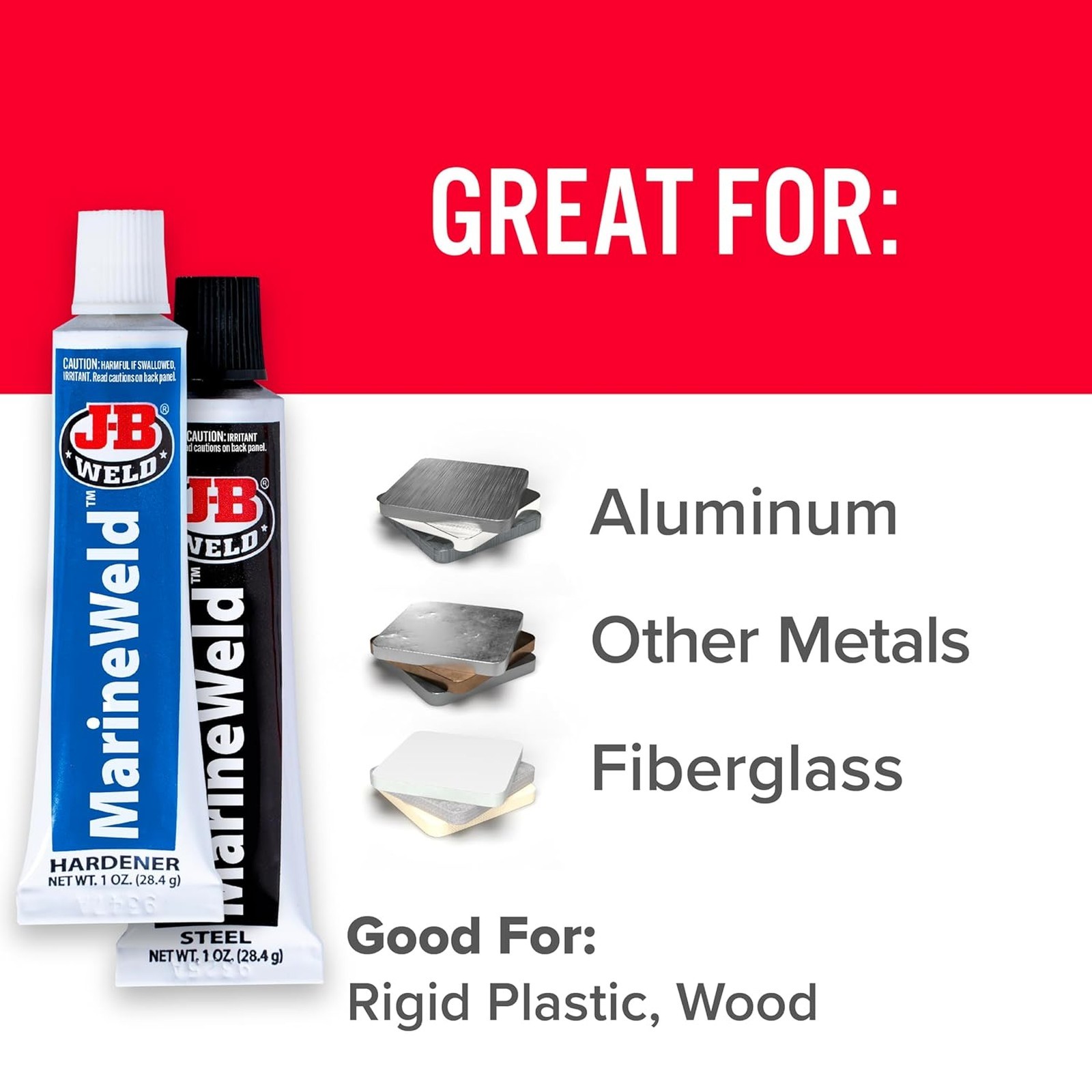 MarineWeld Marine Epoxy 2 oz Waterproof Repair Marine Watercraft Metal Plastic