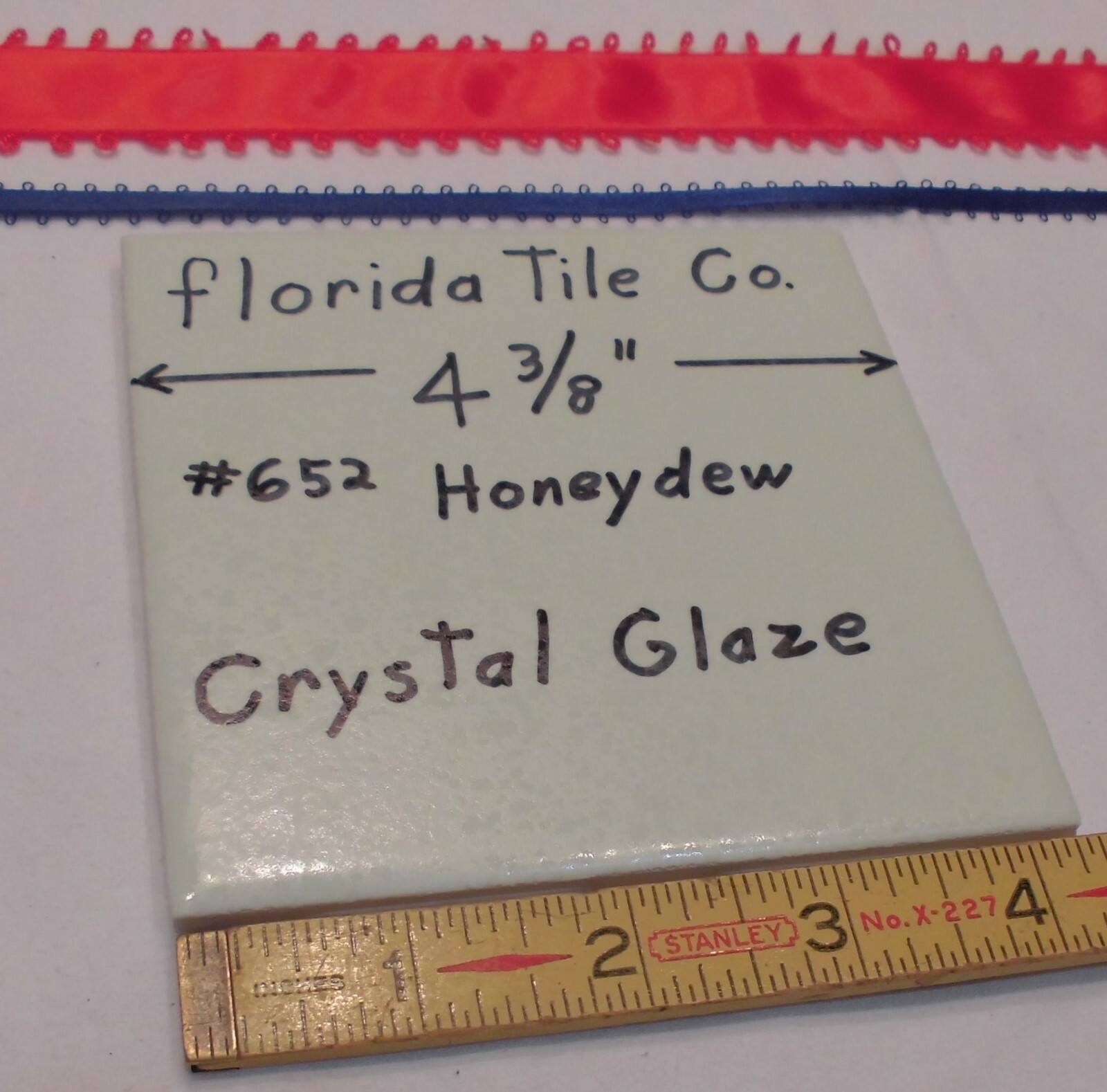 1 pc.*Honeydew-Hint of Green* 4-3/8″ Ceramic Crystal Glazed tiles by florida