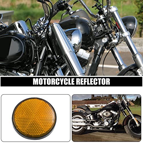 2 Pcs 56mm Plastic Universal Round Reflective Warning Reflector with Orange