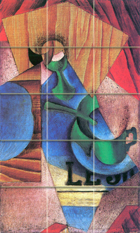 Art Juan Gris Glass Cup Newspaper Mural Ceramic Backsplash Bath Tile #1034