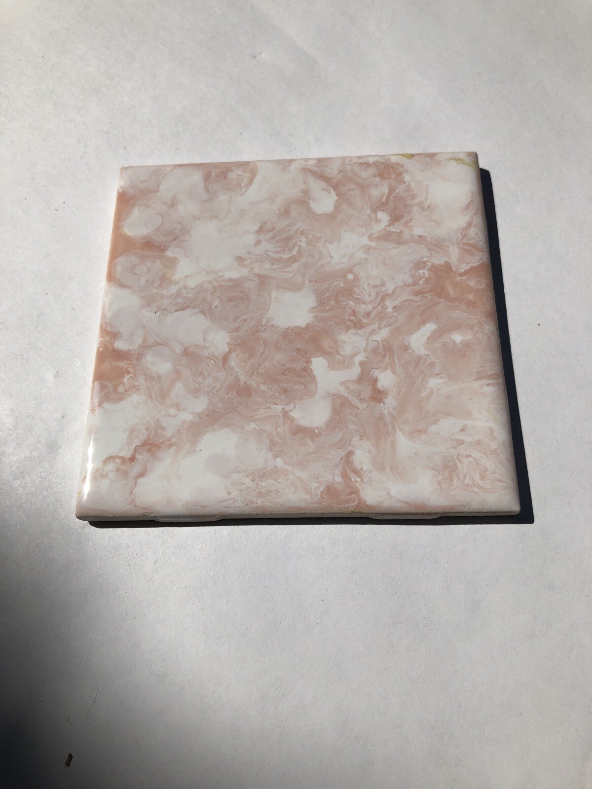 Pink Rose Ceramic Gloss Wall Tile Wavy Marble 4.25”Vintage Mid Century Modrn 4×4