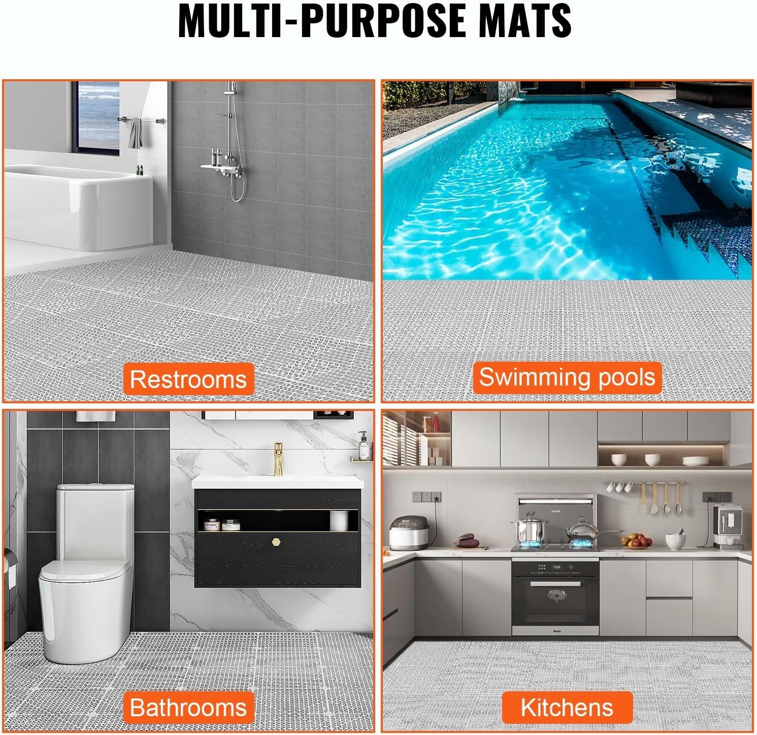 Baldosas de drenaje entrelazadas para baños, piscinas y zonas húmedas, NUEVO US