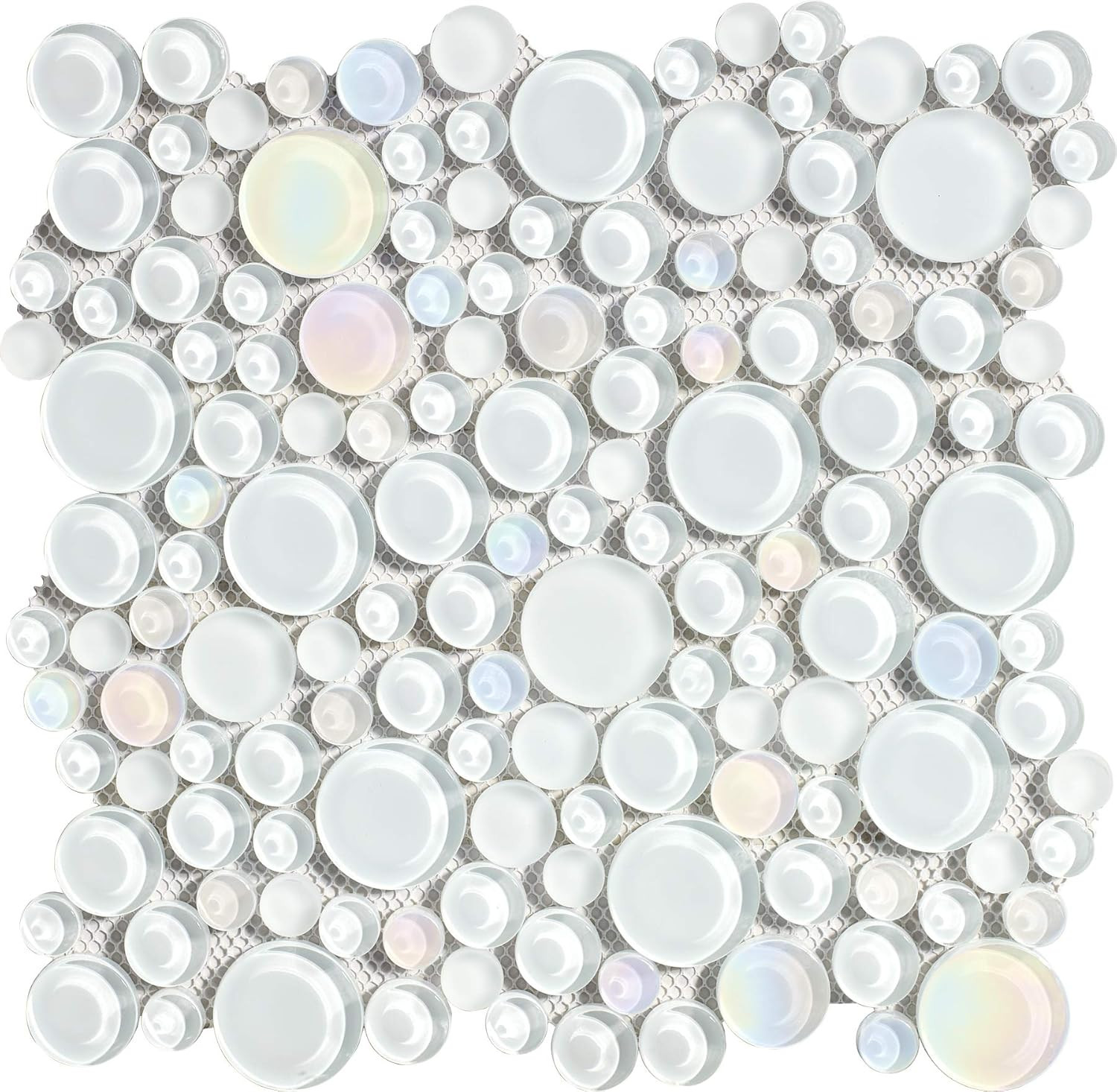 Bubble Glass Mosaic Tiles – 5 Sheets for Stunning Backsplash & Shower Decor