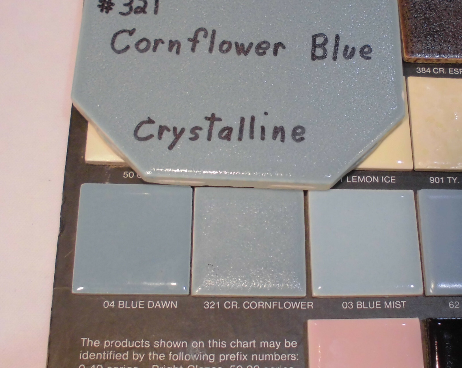 1 pc. Octagon Ceramic Tile 4-1/4″ *Cornflower Blue* Crystalline American Olean