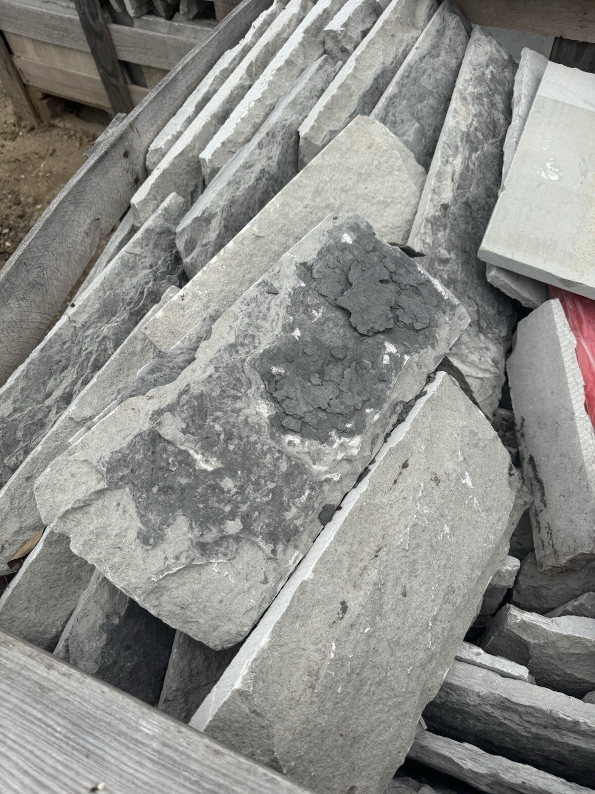 Grey Limestone Cladding And Pavers Random Widths , Pavers And Blocks Available