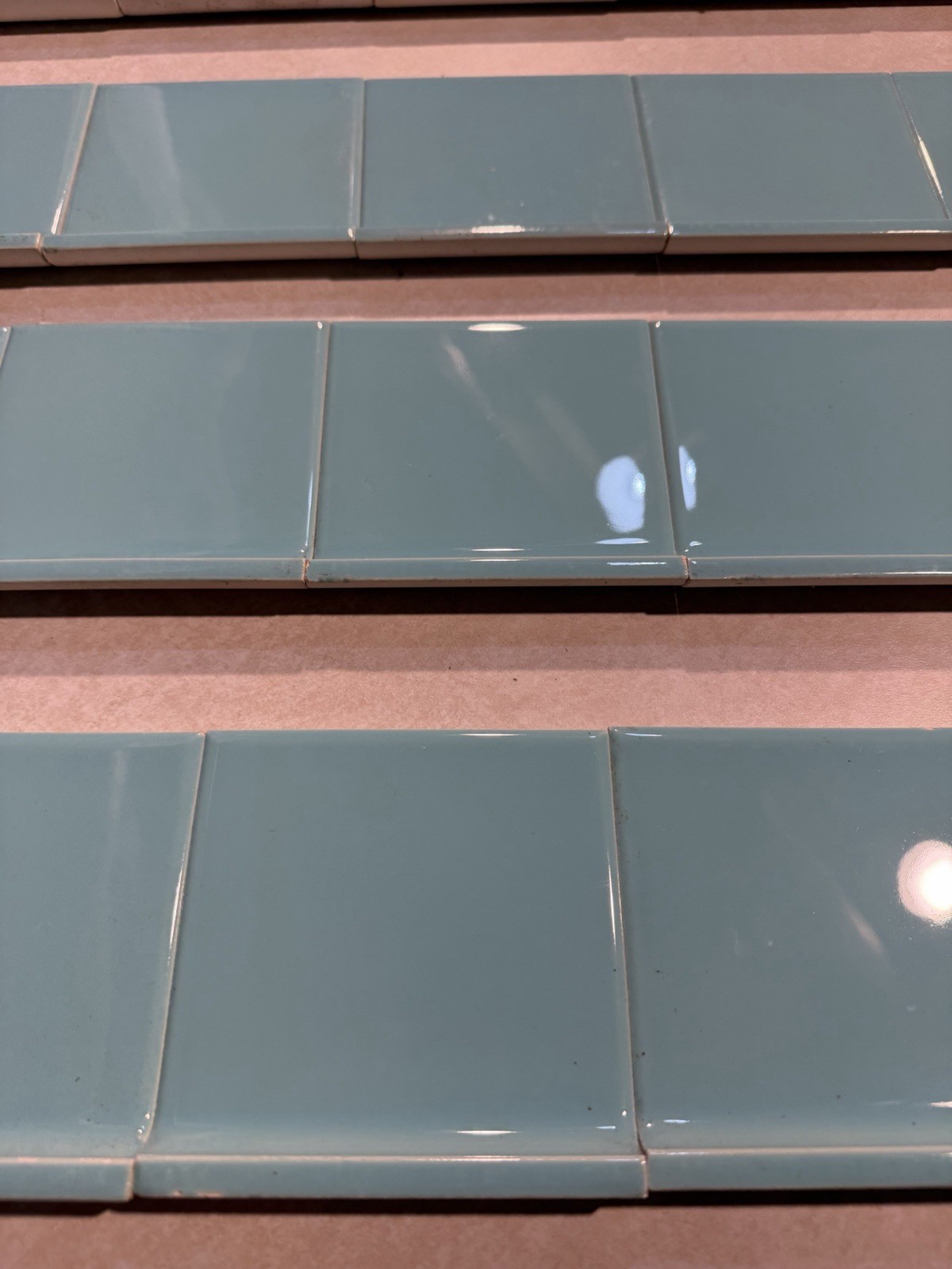 30 Vintage Pomona Ceramic Blue Base Tiles Bathroom Kitchen Mid Century Modern