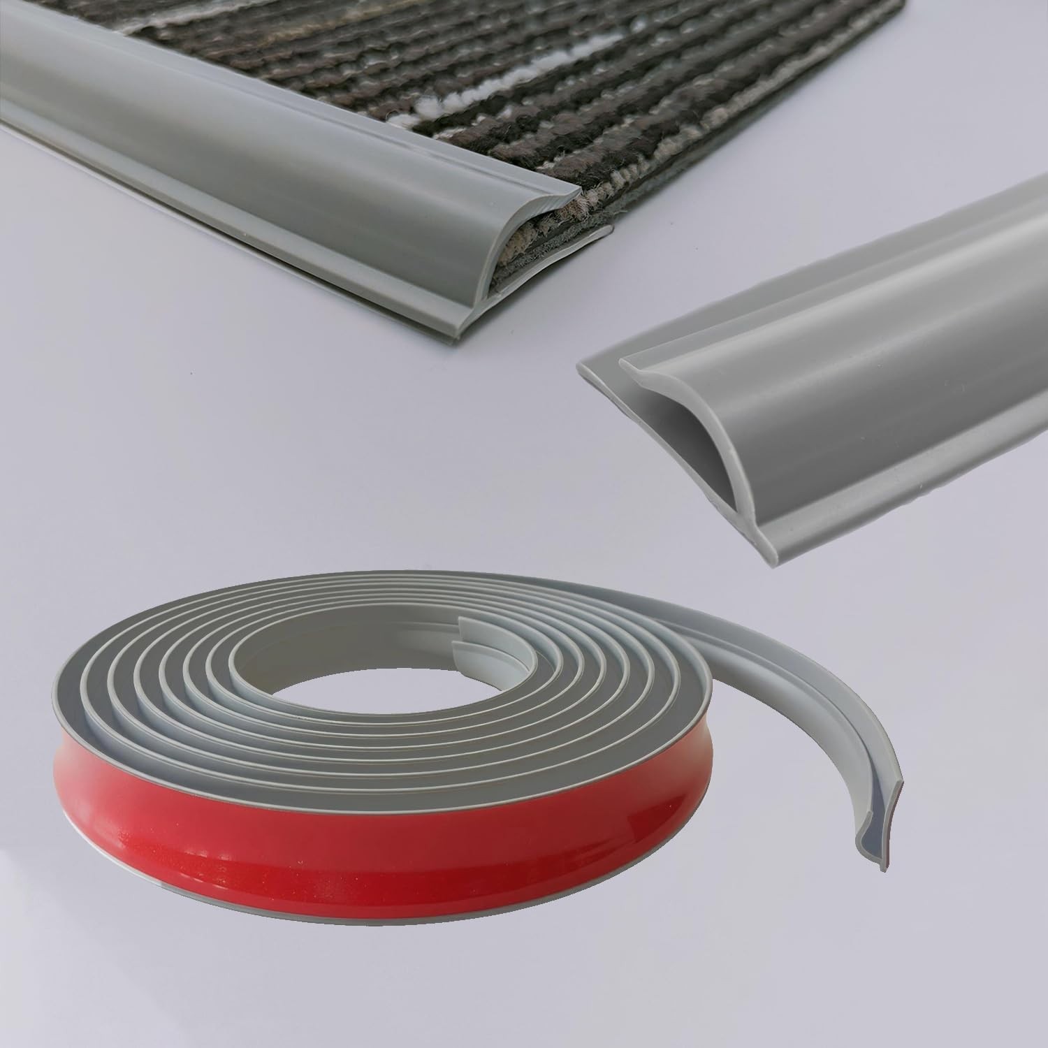 Self-Adhesive Carpet to Tile Transition Strip, Flexible Cuttable Edge Trim, 30ft
