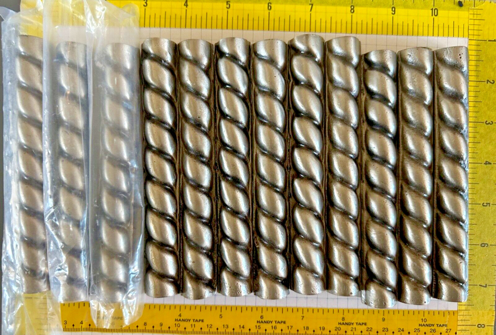 1×6 antique Silver tone metal Border Tiles – 12 tile lot- never used