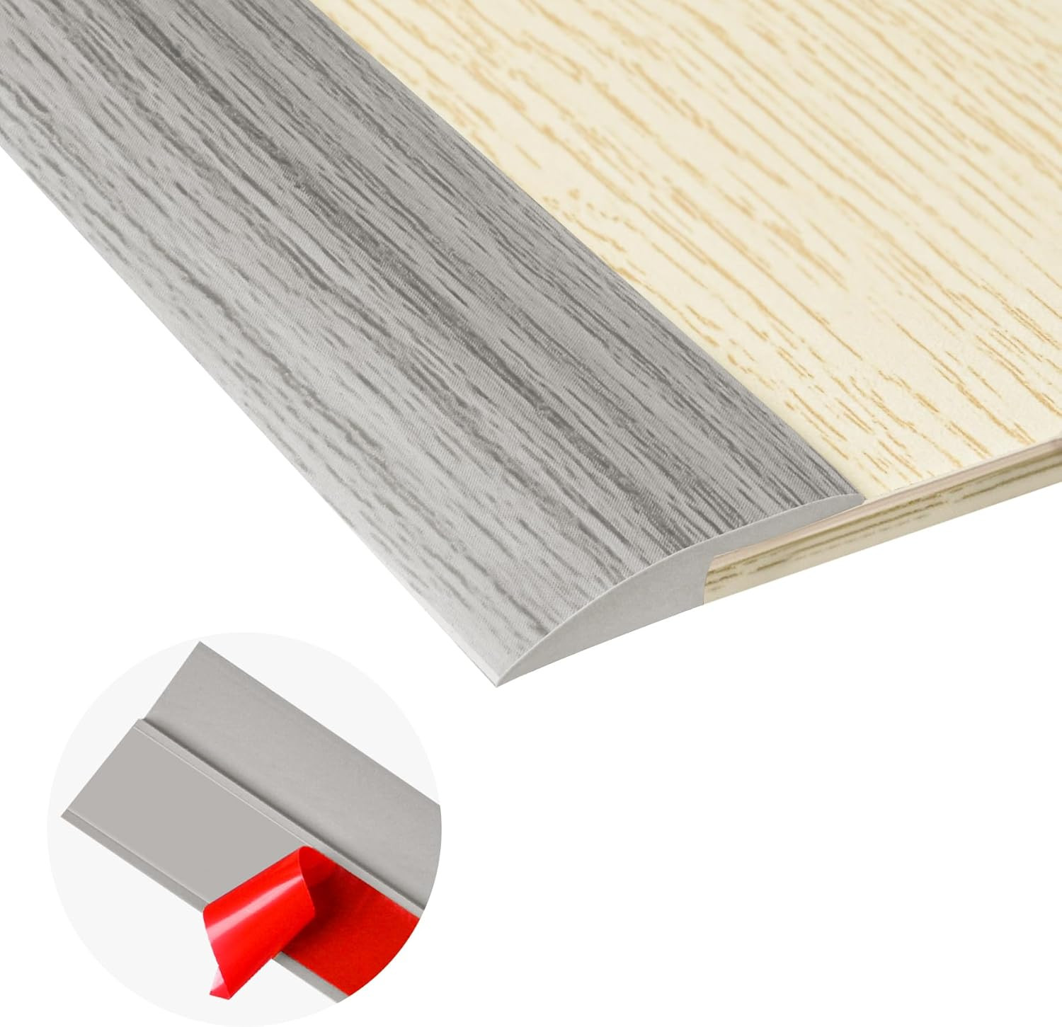 20Ft Carpet Floor Transition Strip, Self Adhesive Floor Edging Trim Strip, PVC T