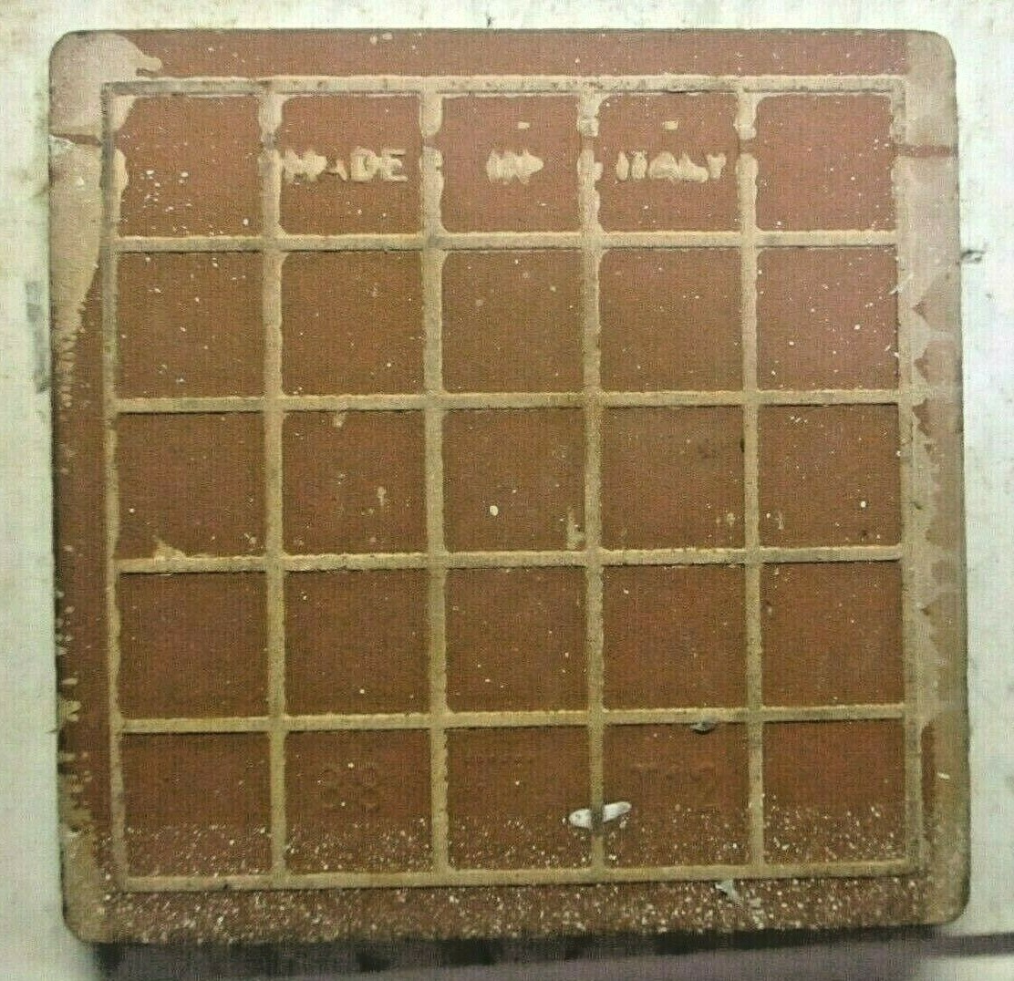 1 Floor Tile Italy Dimpled 4-1/8″ Porcelain Satin Beige w/ Color Variations MCM
